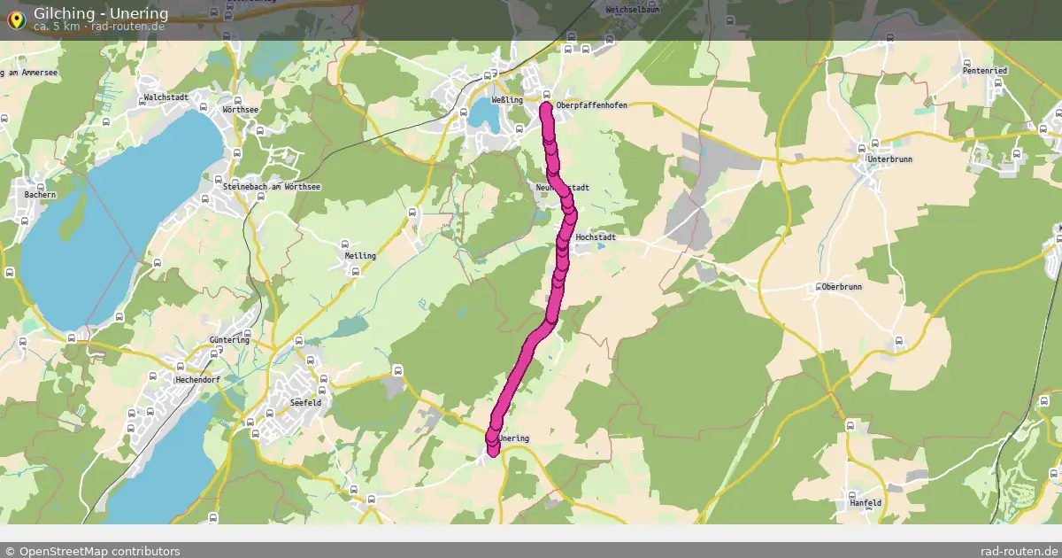 Gilching - Unering – Fernradroute auf Rad-Routen.de