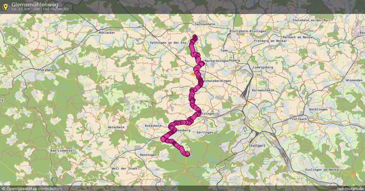 Glemsmühlenweg (GM) – Fernradroute auf Rad-Routen.de