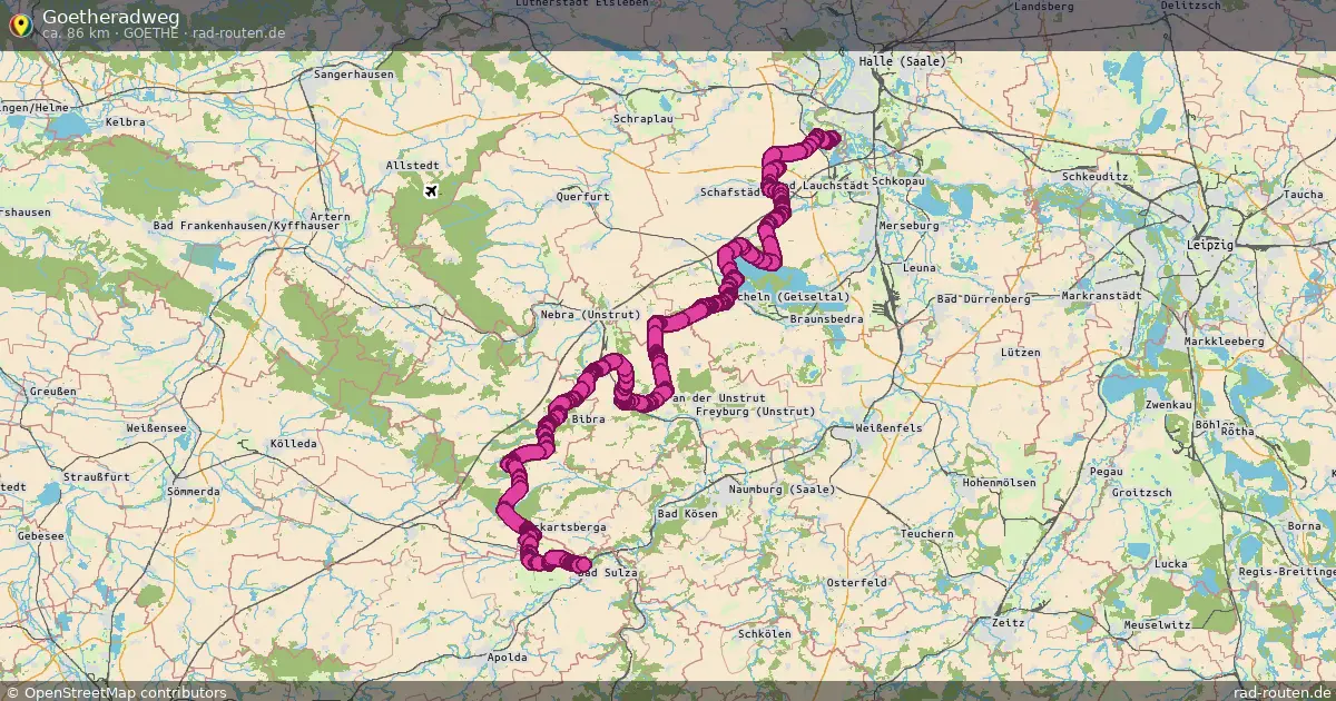 Goetheradweg (Goethe) – Fernradroute auf Rad-Routen.de