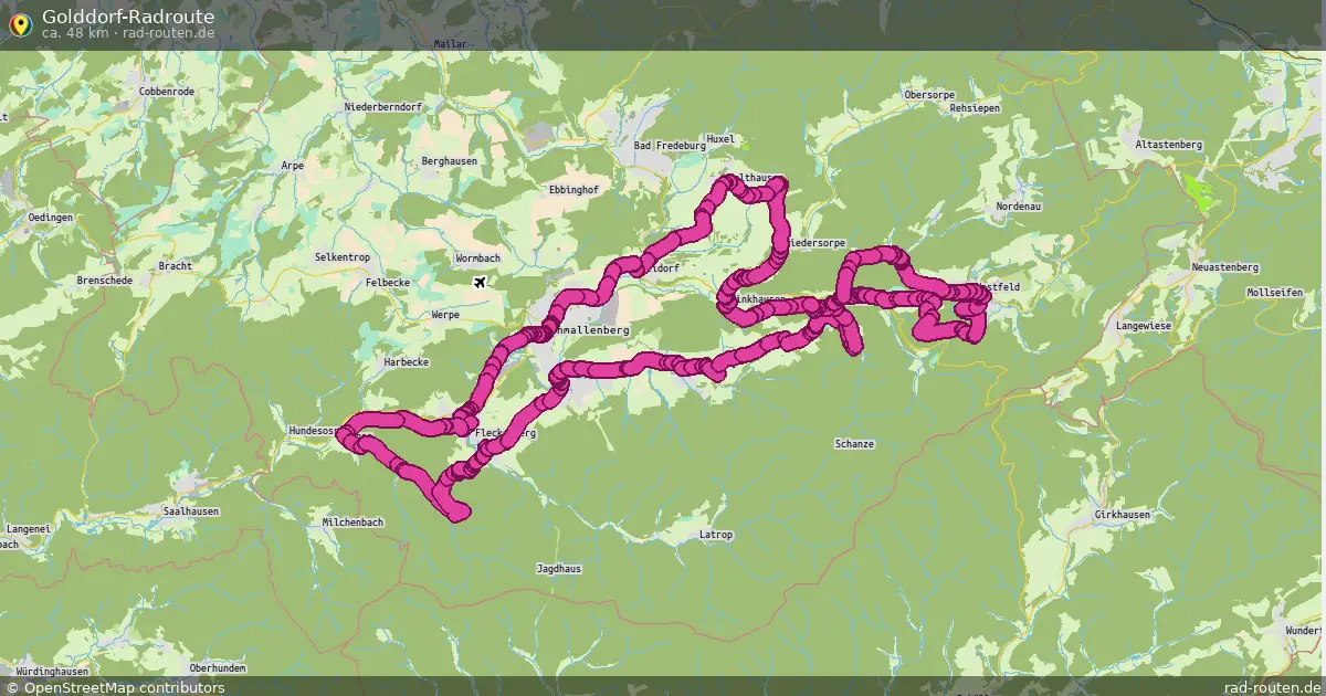Golddorf-Radroute – Fernradroute auf Rad-Routen.de