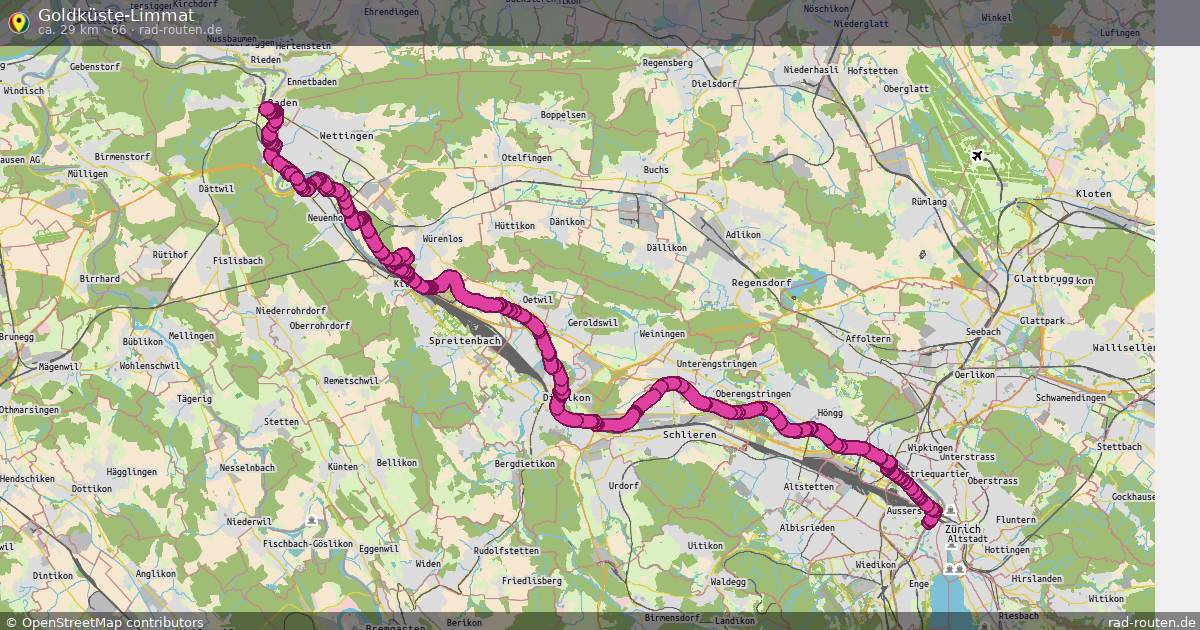 Goldküste-Limmat (66) – Fernradroute auf Rad-Routen.de