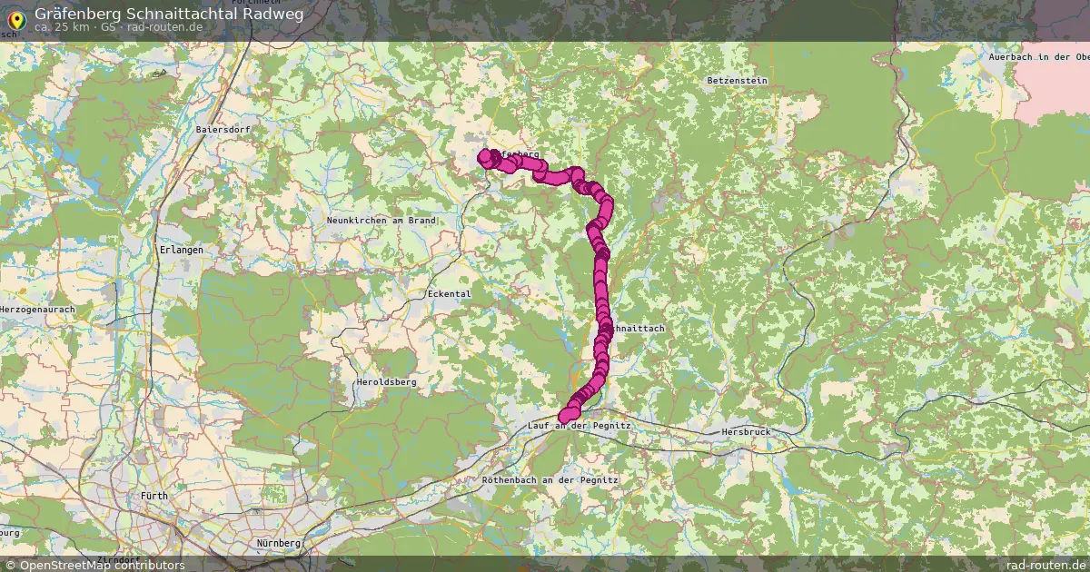 Gräfenberg Schnaittachtal Radweg (GS) – Fernradroute auf Rad-Routen.de