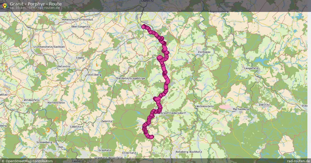 Granit - Porphyr - Route (GPR) – Fernradroute auf Rad-Routen.de