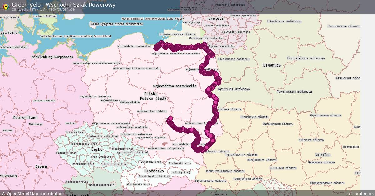 Green Velo - Wschodni Szlak Rowerowy (GV) – Fernradroute auf Rad-Routen.de