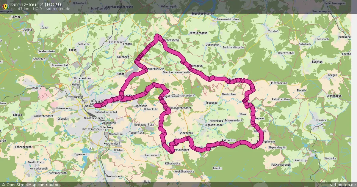 Grenz-Tour 2 (HO 9) (HO 9) – Fernradroute auf Rad-Routen.de