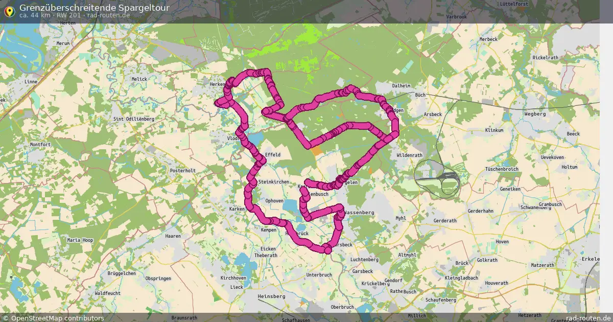 Grenzüberschreitende Spargeltour (RW 201) – Fernradroute auf Rad-Routen.de