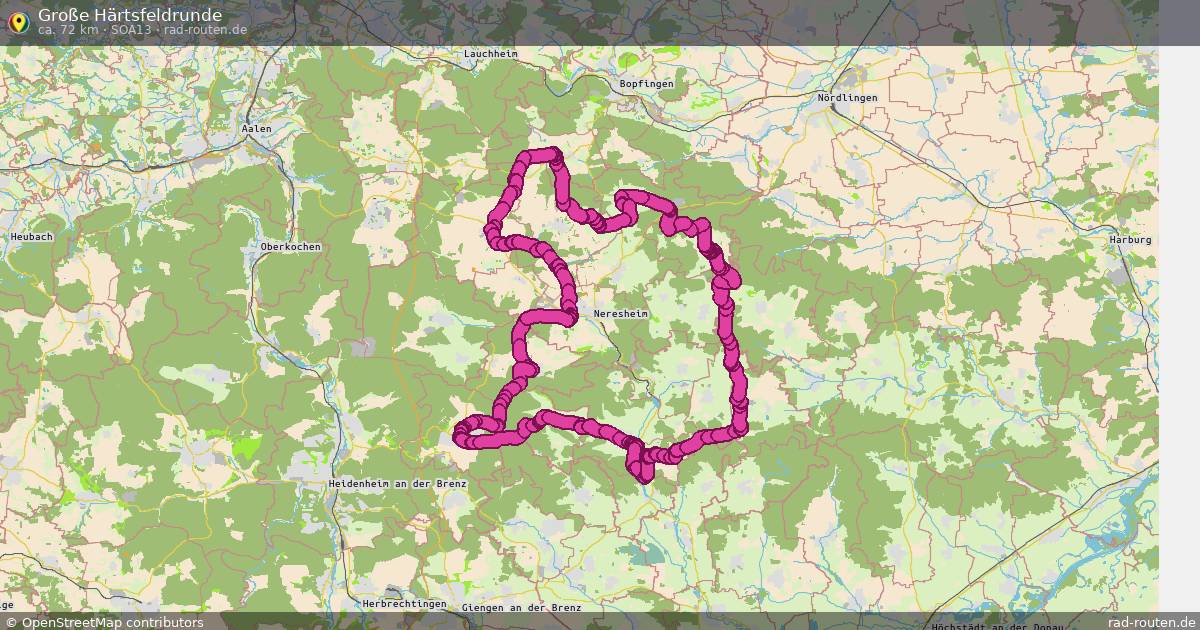 Große Härtsfeldrunde (SOa13) – Fernradroute auf Rad-Routen.de