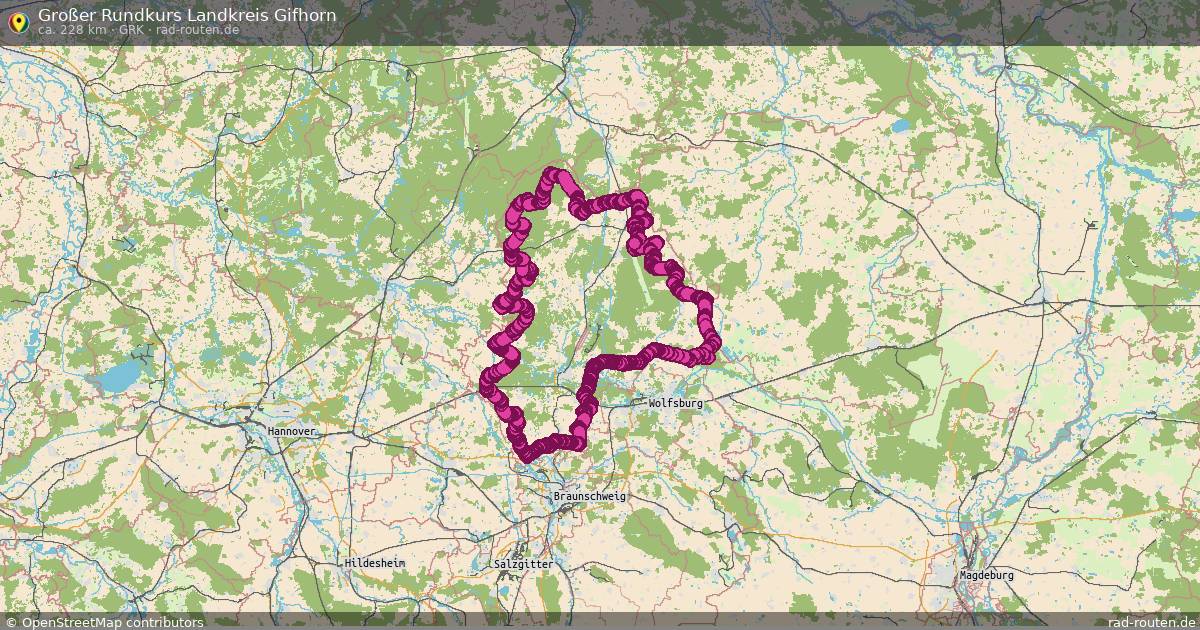 Großer Rundkurs Landkreis Gifhorn (gRK) – Fernradroute auf Rad-Routen.de
