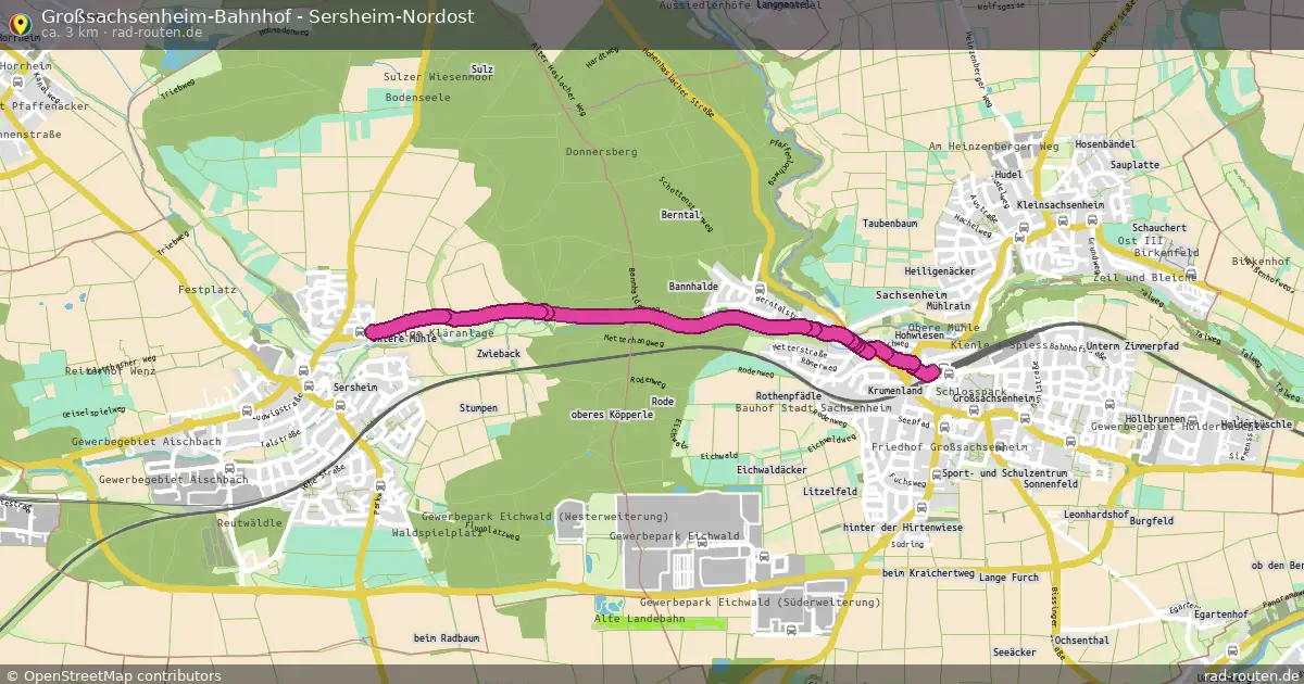 Großsachsenheim-Bahnhof - Sersheim-Nordost – Fernradroute auf Rad-Routen.de