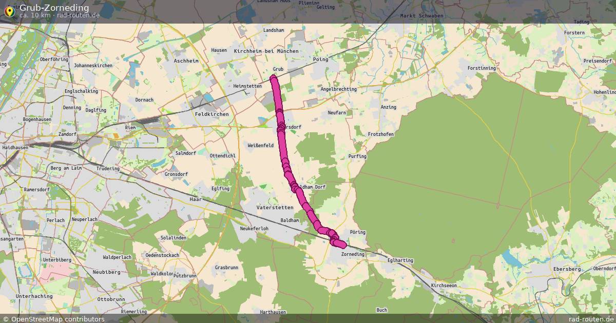 Grub-Zorneding – Fernradroute auf Rad-Routen.de