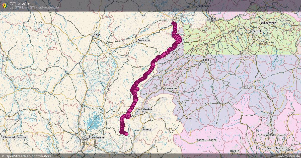 GTJ à vélo (GTJ) – Fernradroute auf Rad-Routen.de