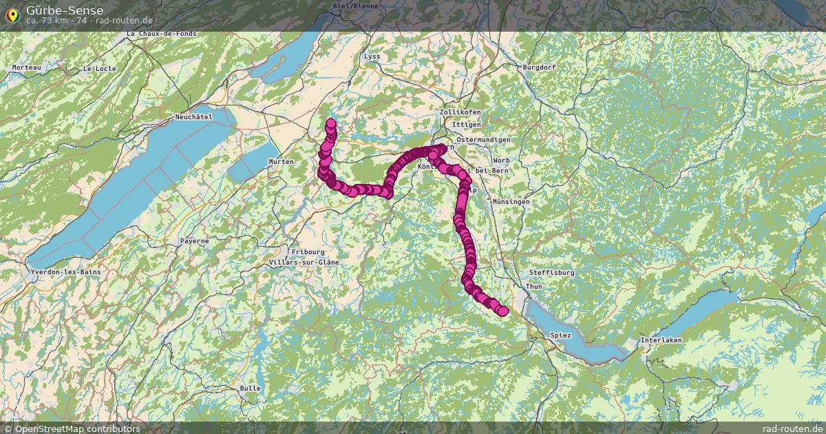 Gürbe–Sense (74) – Fernradroute auf Rad-Routen.de
