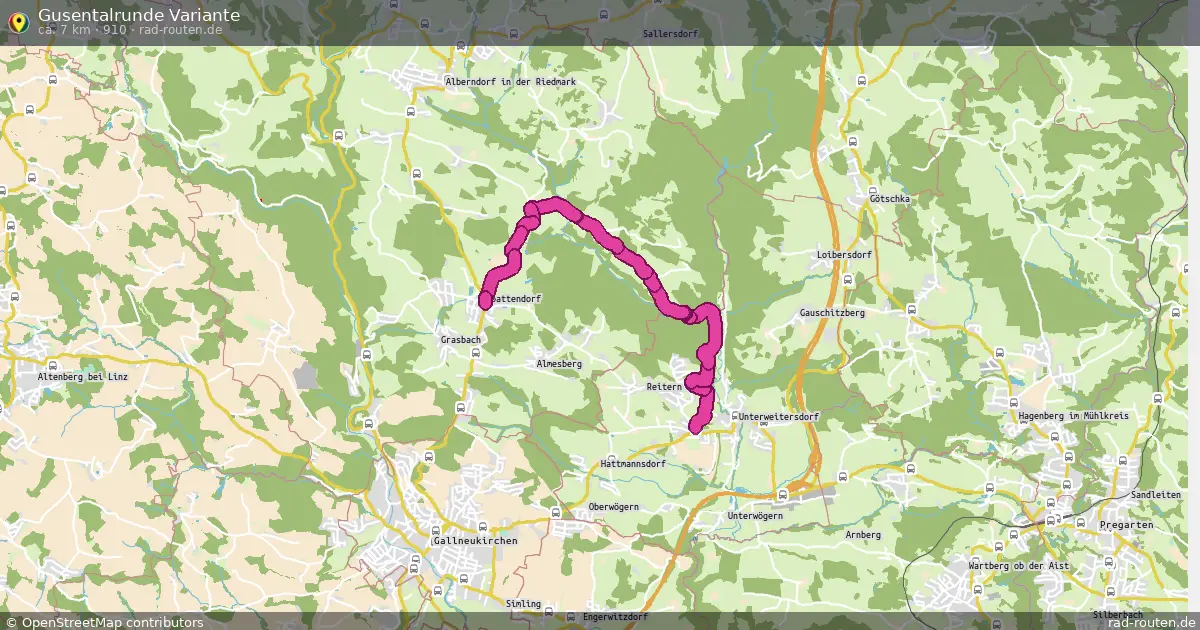 Gusentalrunde Variante (910) – Fernradroute auf Rad-Routen.de