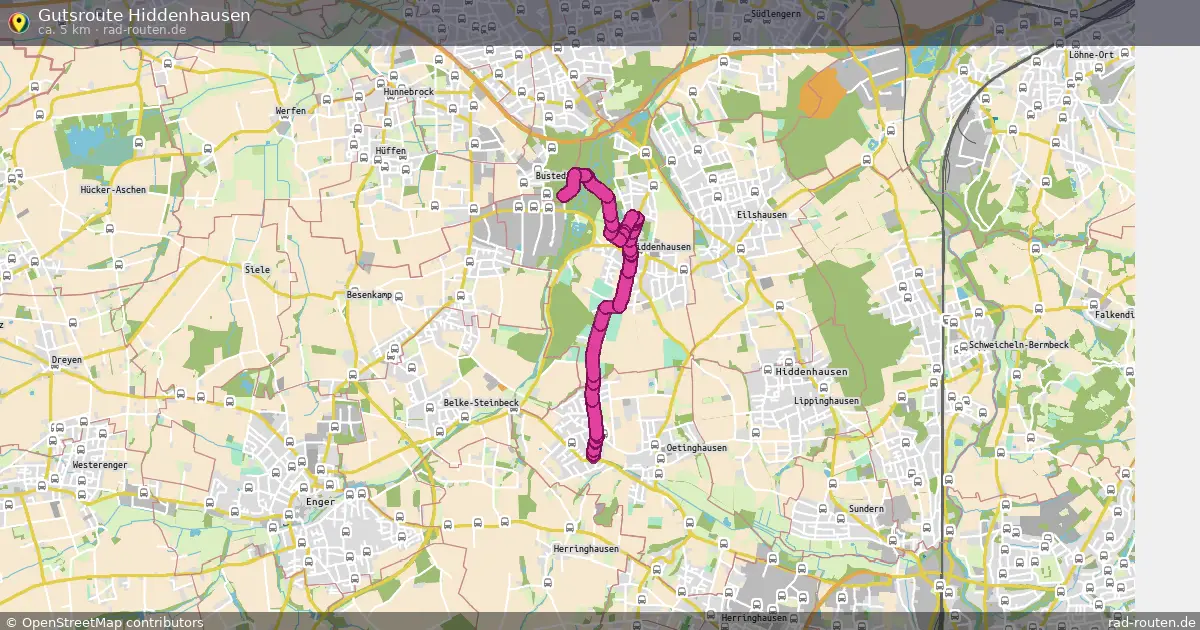 Gutsroute Hiddenhausen – Fernradroute auf Rad-Routen.de