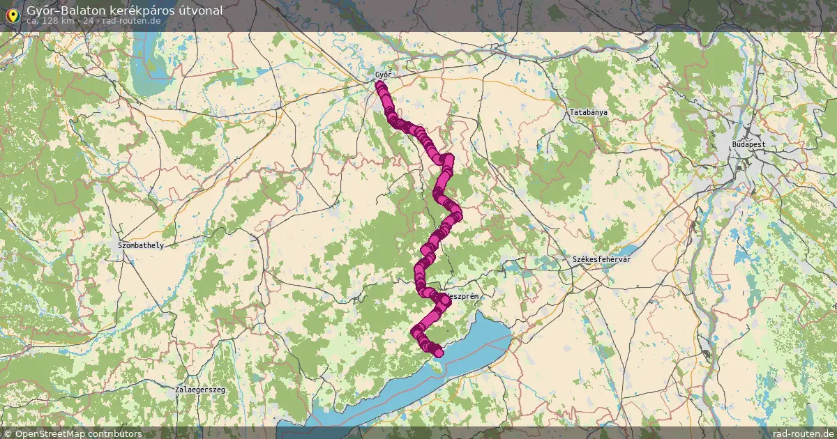 Győr–Balaton kerékpáros útvonal (24) – Fernradroute auf Rad-Routen.de