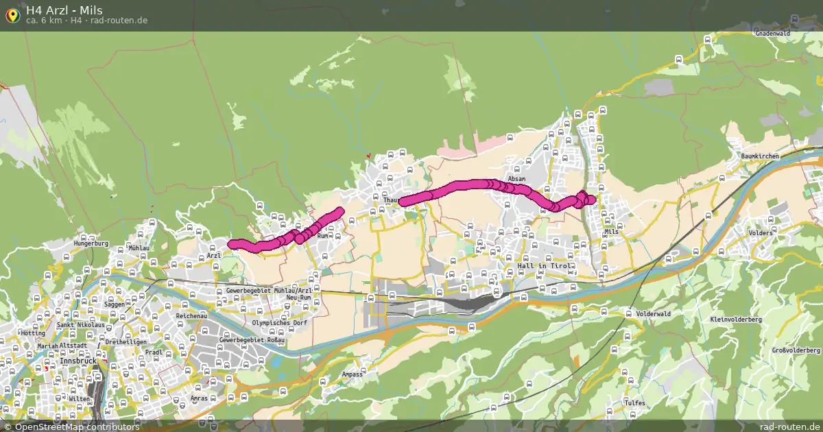 H4 Arzl - Mils (H4) – Fernradroute auf Rad-Routen.de