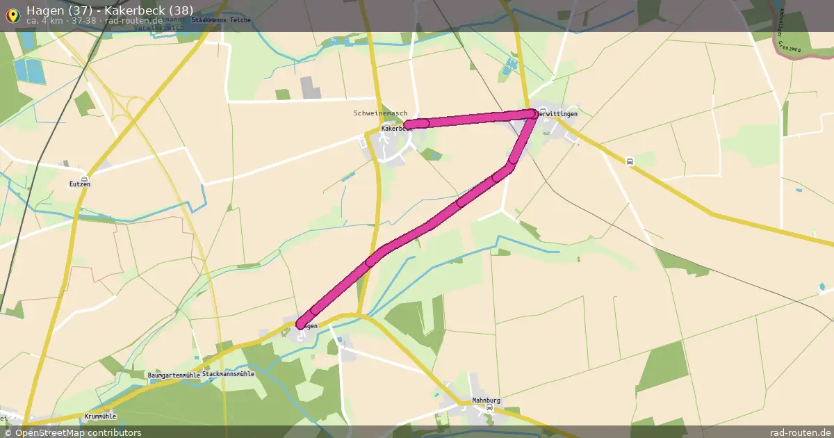 Hagen (37) - Kakerbeck (38) (37-38) – Fernradroute auf Rad-Routen.de
