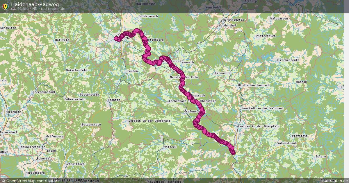 Haidenaab-Radweg (HN) – Fernradroute auf Rad-Routen.de