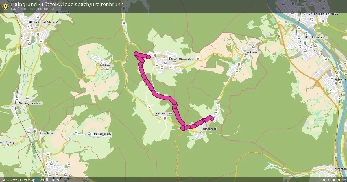 Haingrund - Lützel-Wiebelsbach/Breitenbrunn – Fernradroute auf Rad-Routen.de
