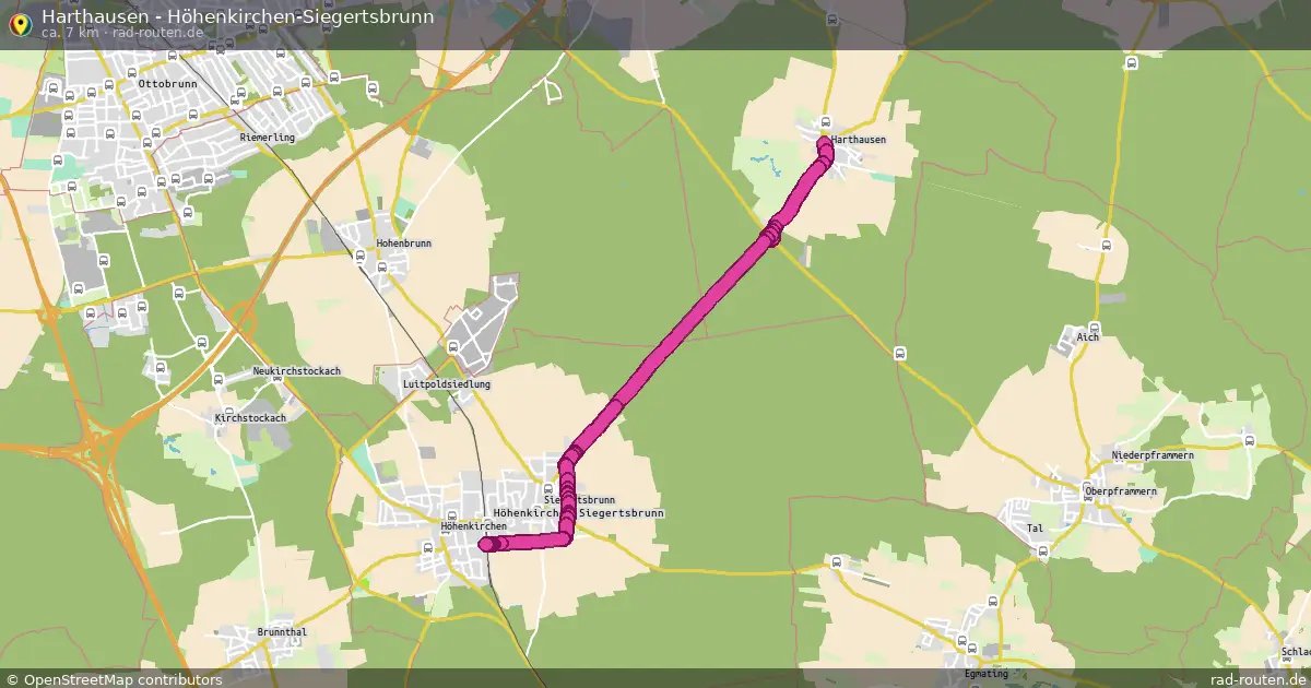 Harthausen - Höhenkirchen-Siegertsbrunn – Fernradroute auf Rad-Routen.de