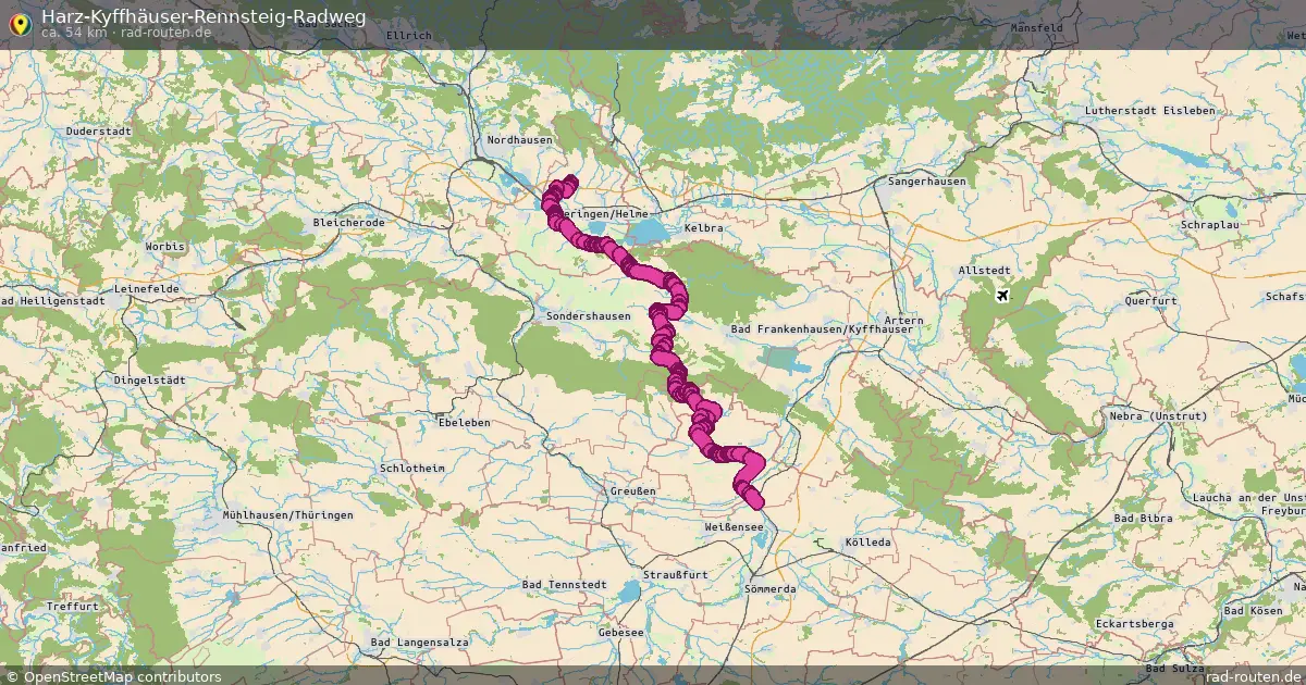 Harz-Kyffhäuser-Rennsteig-Radweg – Fernradroute auf Rad-Routen.de