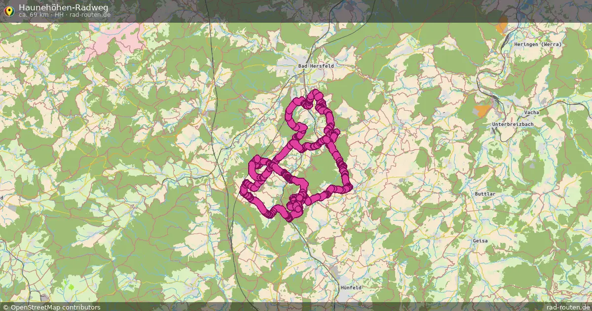 Haunehöhen-Radweg (HH) – Fernradroute auf Rad-Routen.de