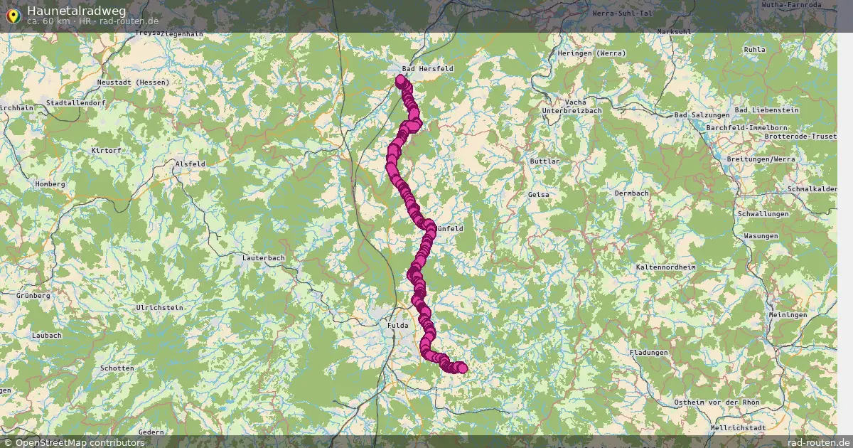 Haunetalradweg (HR) – Fernradroute auf Rad-Routen.de