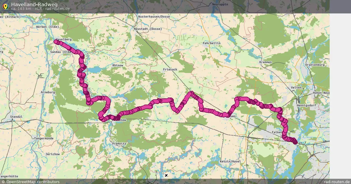 Havelland-Radweg (HLR) – Fernradroute auf Rad-Routen.de