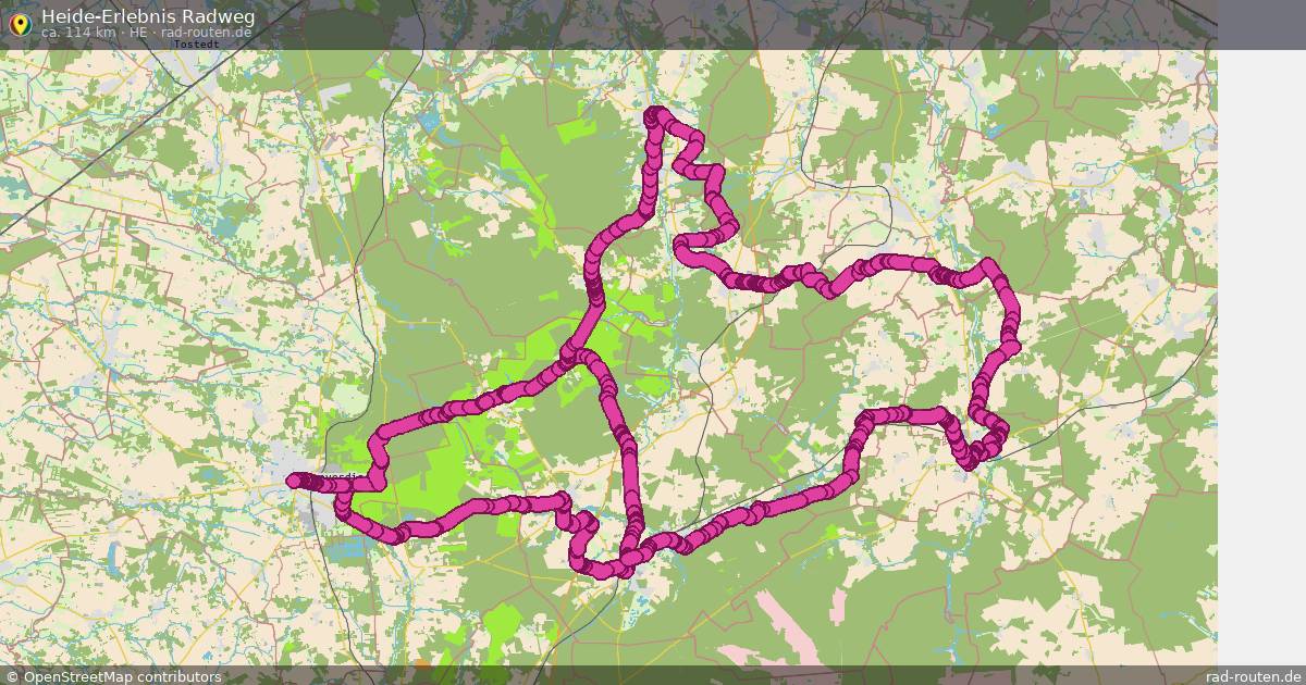 Heide-Erlebnis Radweg (HE) – Fernradroute auf Rad-Routen.de