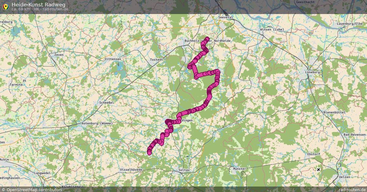 Heide-Kunst Radweg (HK) – Fernradroute auf Rad-Routen.de