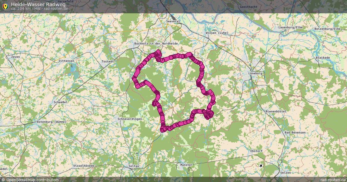 Heide-Wasser Radweg (HW) – Fernradroute auf Rad-Routen.de