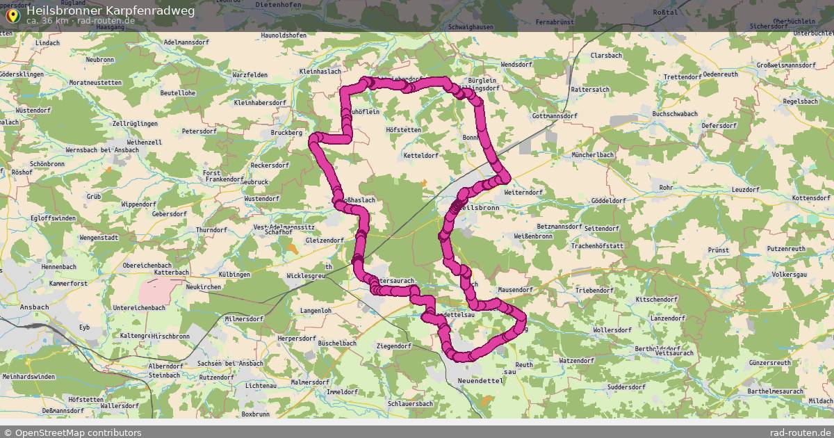 Heilsbronner Karpfenradweg – Fernradroute auf Rad-Routen.de