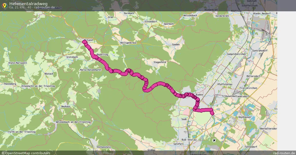 Helenentalradweg (40) – Fernradroute auf Rad-Routen.de