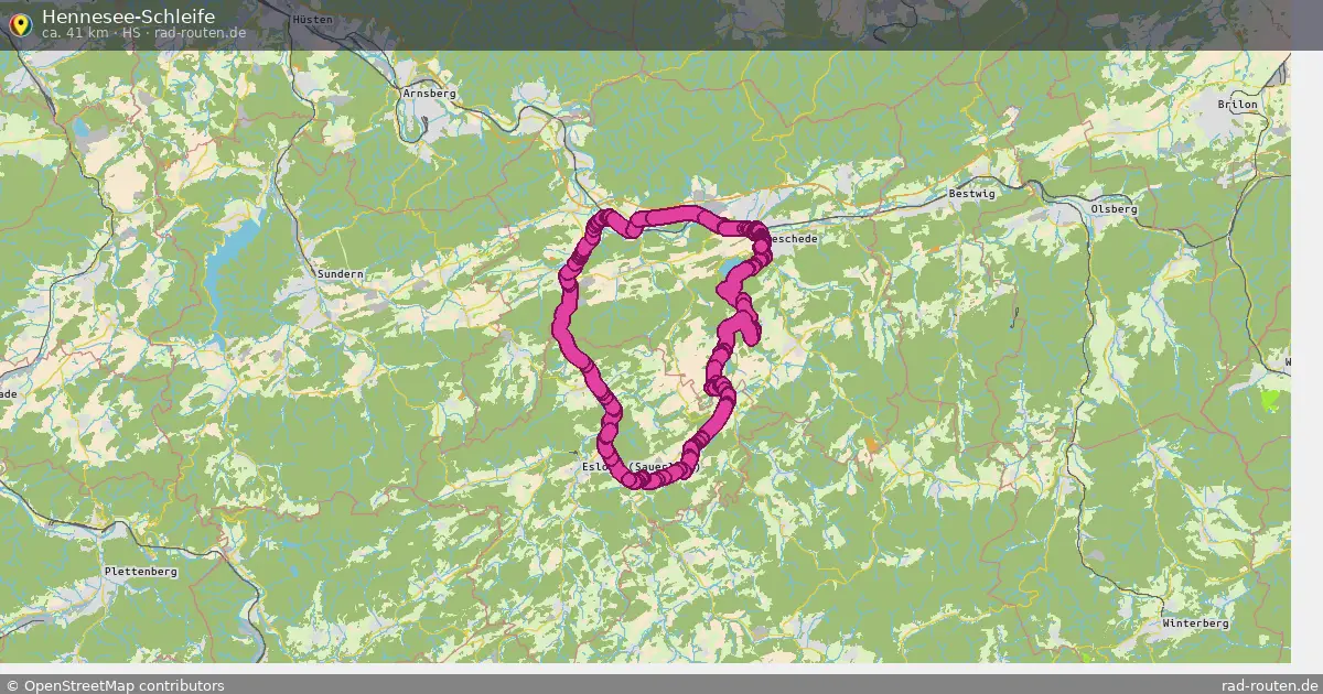 Hennesee-Schleife (HS) – Fernradroute auf Rad-Routen.de