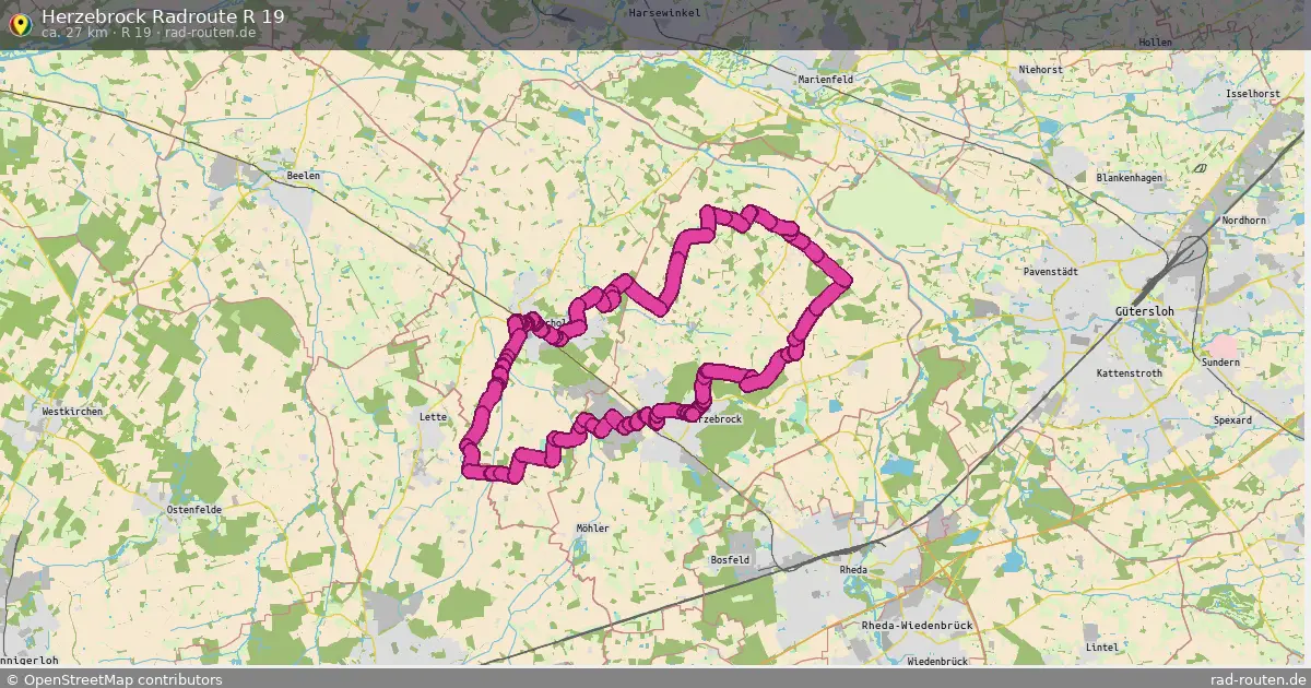Herzebrock Radroute R 19 (R 19) – Fernradroute auf Rad-Routen.de