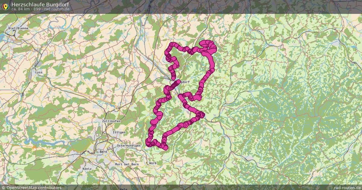 Herzschlaufe Burgdorf (899) – Fernradroute auf Rad-Routen.de