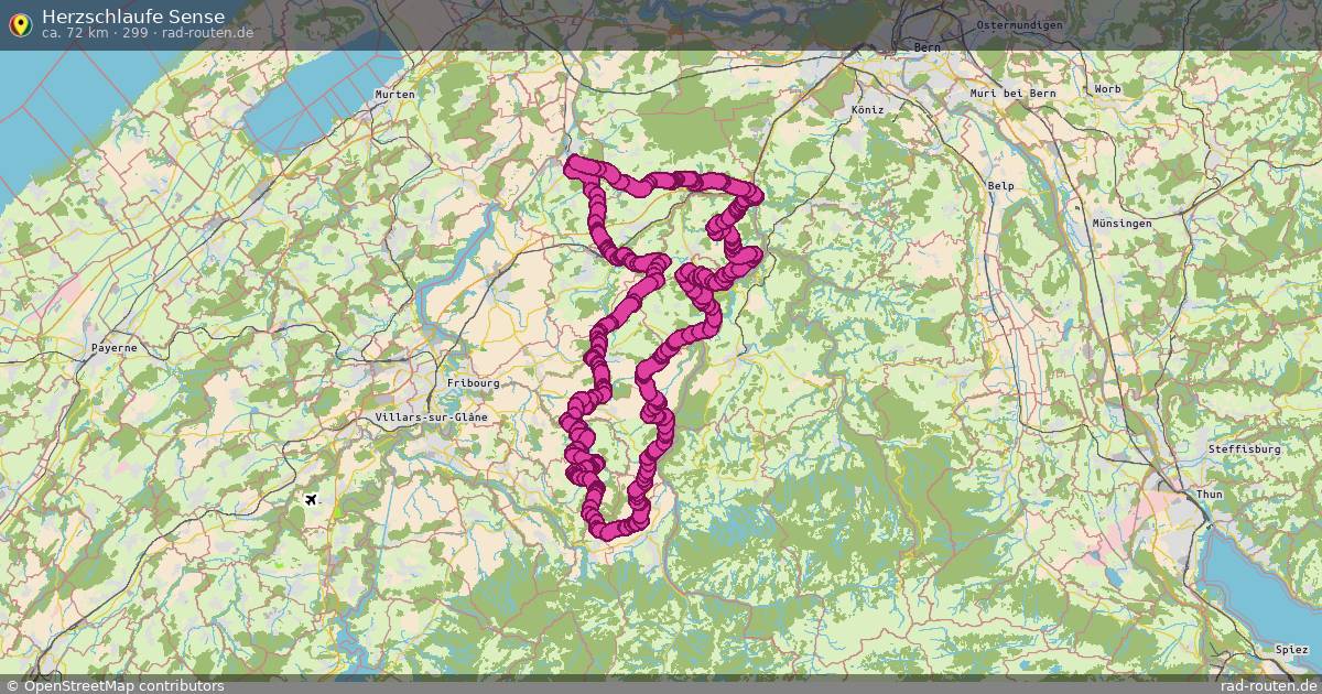 Herzschlaufe Sense (299) – Fernradroute auf Rad-Routen.de