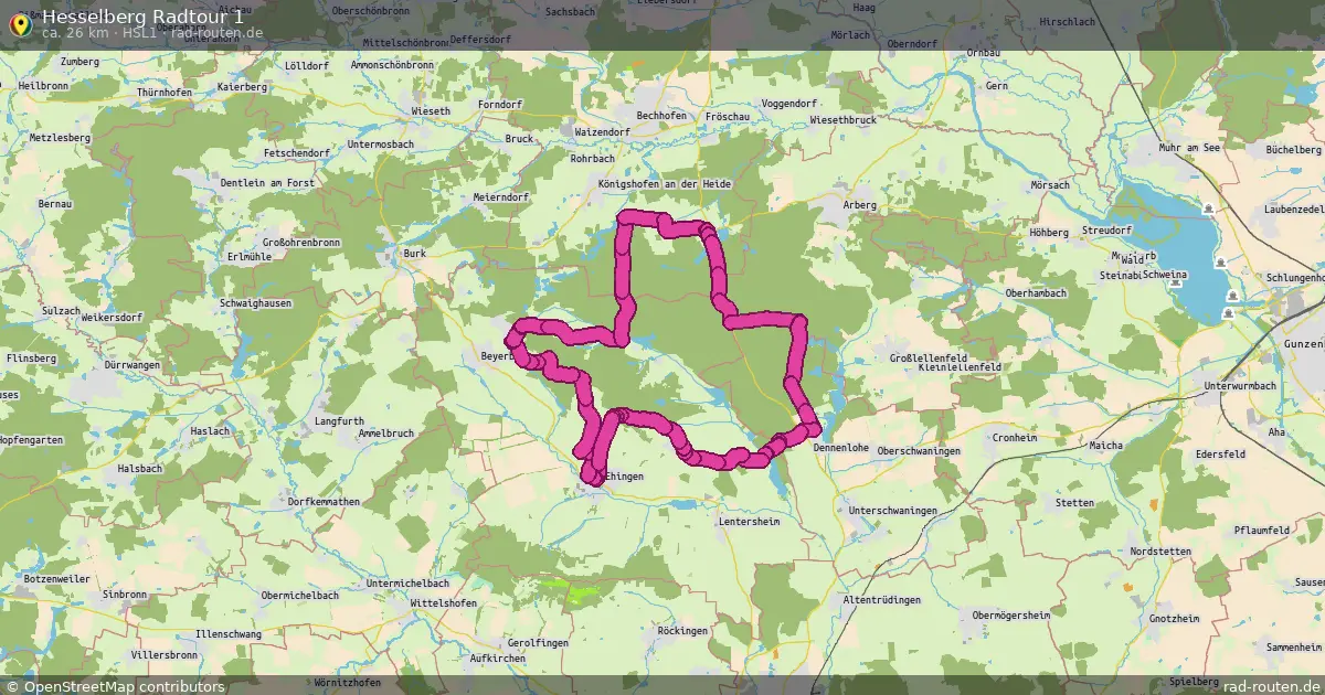 Hesselberg Radtour 1 (Hsl1) – Fernradroute auf Rad-Routen.de