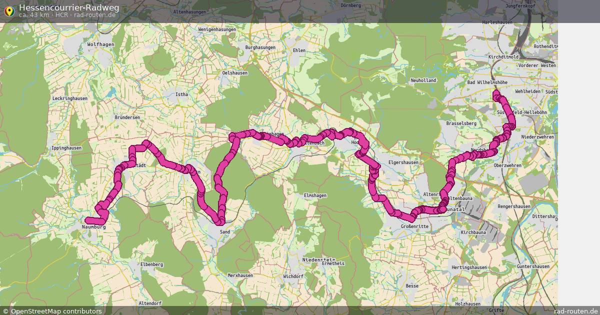 Hessencourrier-Radweg (HCR) – Fernradroute auf Rad-Routen.de