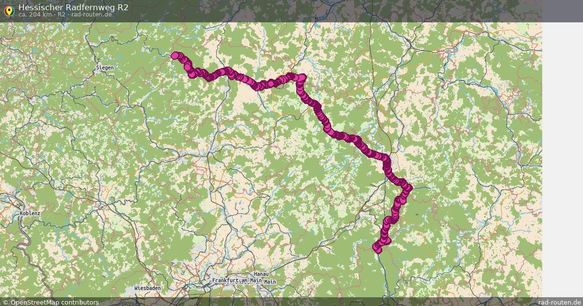Hessischer Radfernweg R2 (R2) – Fernradroute auf Rad-Routen.de