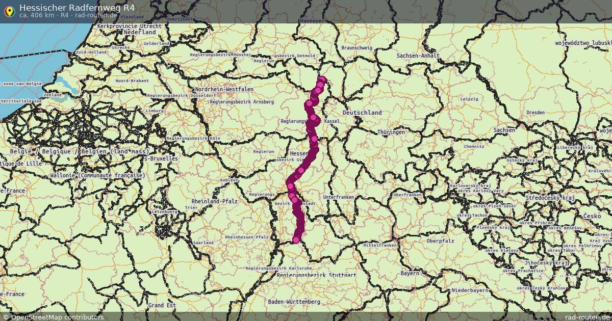 Hessischer Radfernweg R4 (R4) – Fernradroute auf Rad-Routen.de