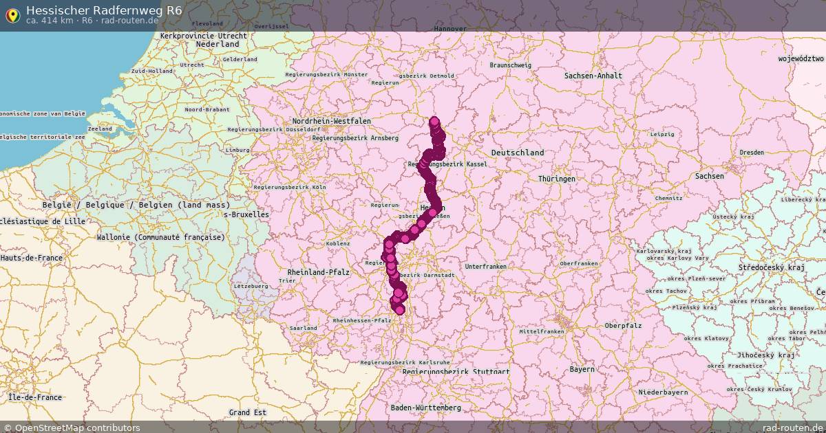 Hessischer Radfernweg R6 (R6) – Fernradroute auf Rad-Routen.de
