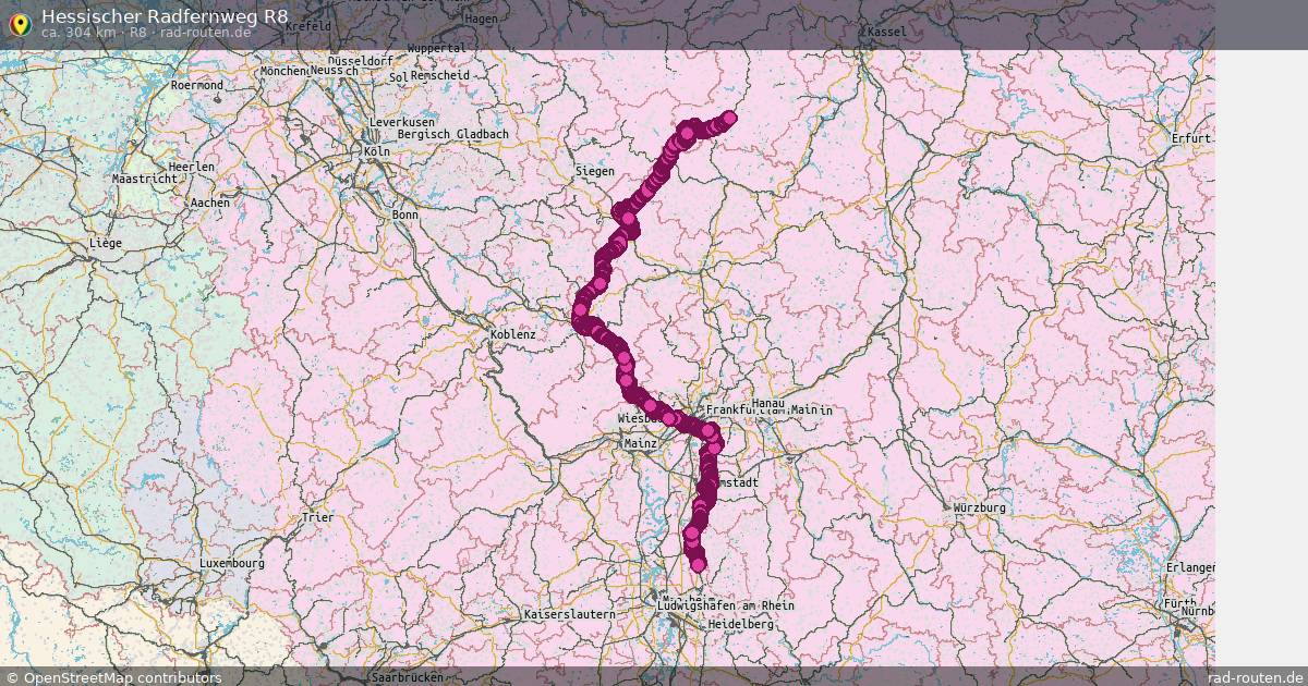 Hessischer Radfernweg R8 (R8) – Fernradroute auf Rad-Routen.de