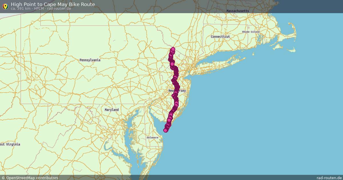 High Point to Cape May Bike Route (HPCM) – Fernradroute auf Rad-Routen.de