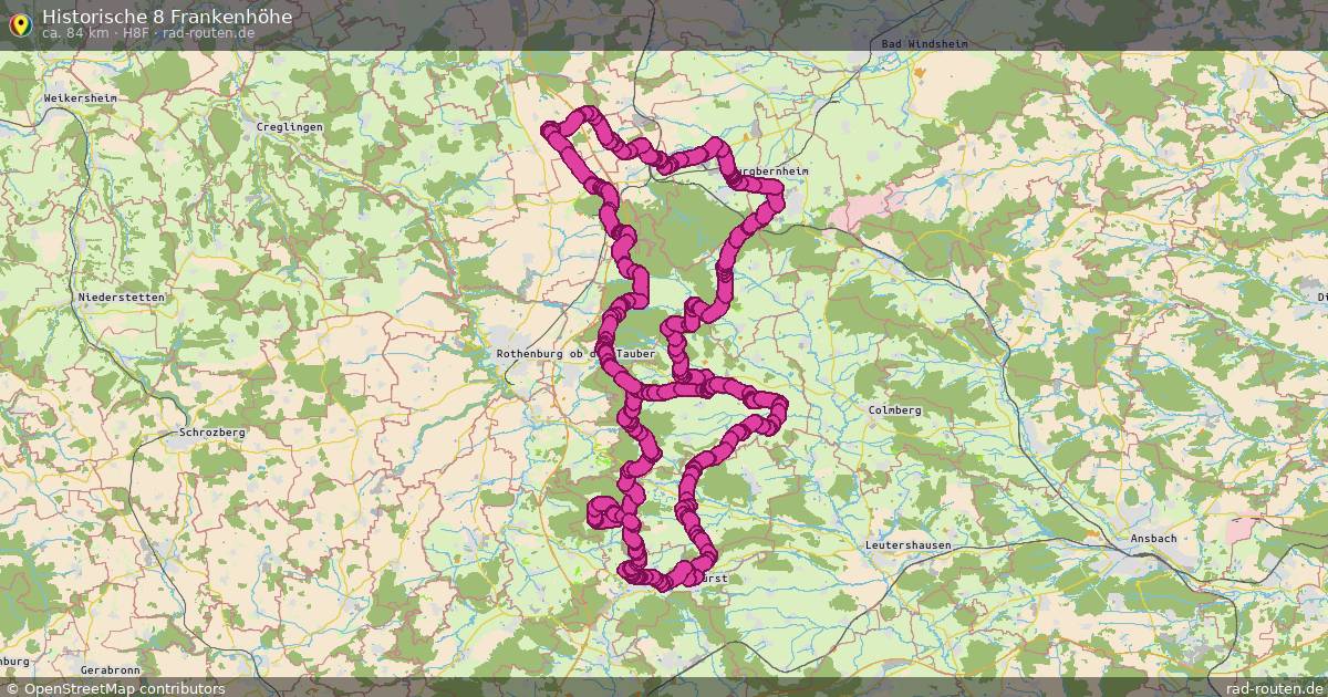 Historische 8 Frankenhöhe (H8F) – Fernradroute auf Rad-Routen.de