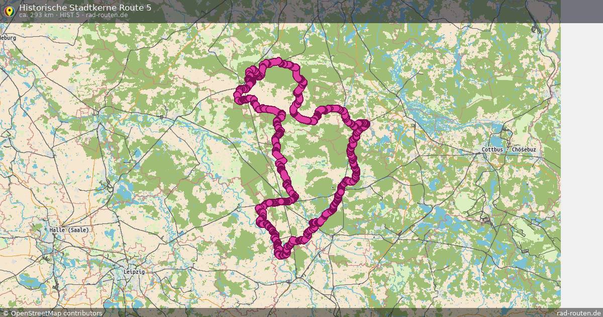 Historische Stadtkerne Route 5 (HiSt 5) – Fernradroute auf Rad-Routen.de