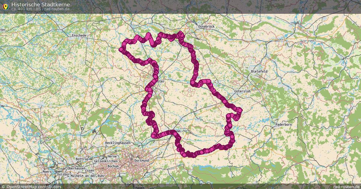 Historische Stadtkerne (HS) – Fernradroute auf Rad-Routen.de