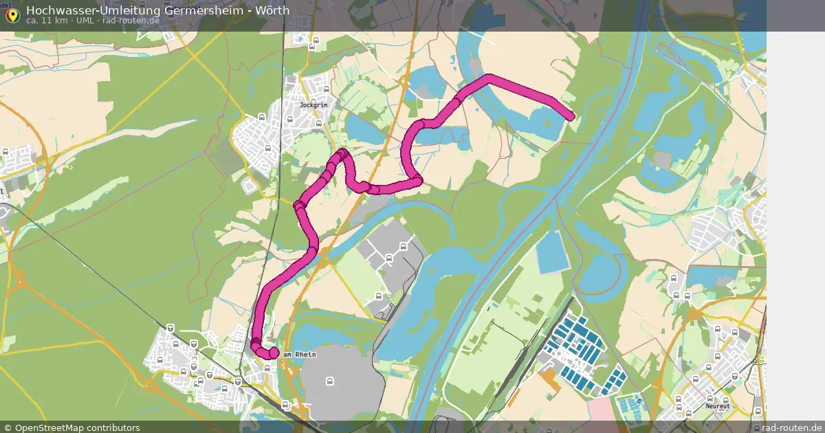 Hochwasser-Umleitung Germersheim - Wörth (Uml) – Fernradroute auf Rad-Routen.de