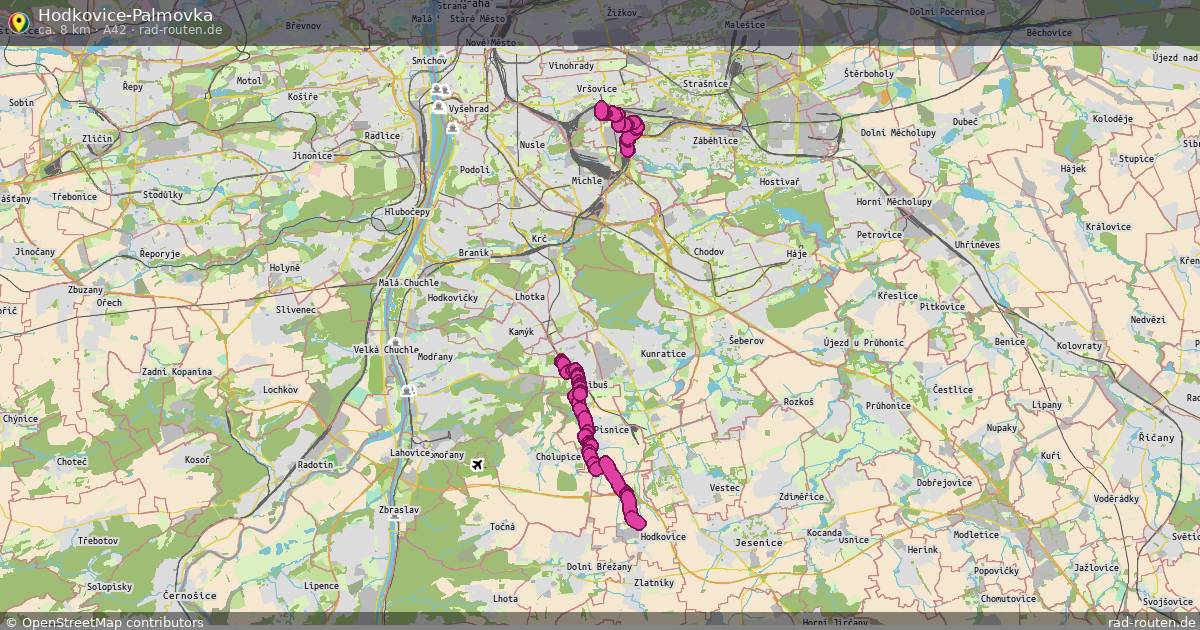 Hodkovice-Palmovka (A42) – Fernradroute auf Rad-Routen.de