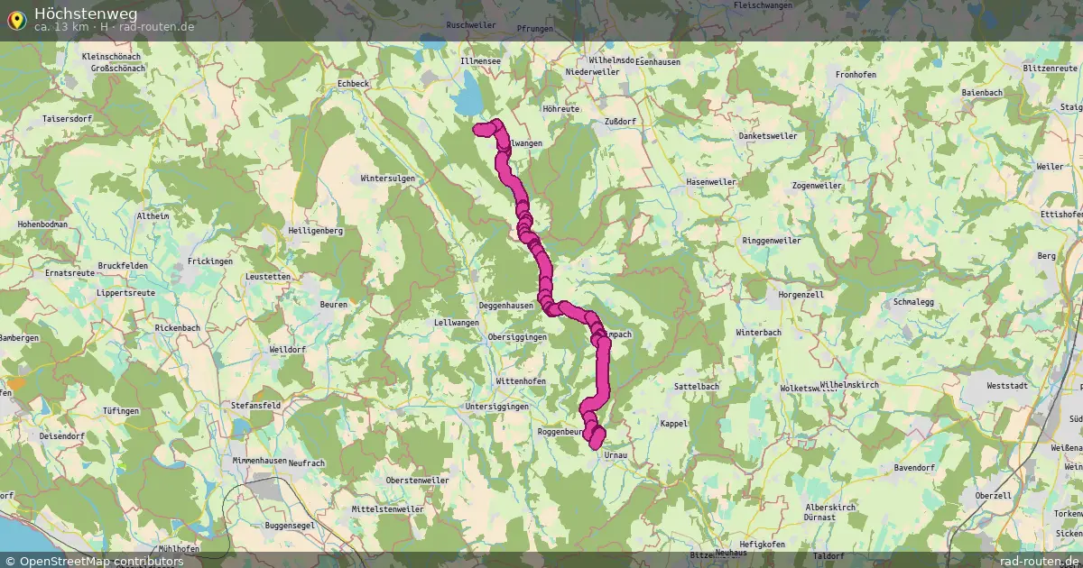 Höchstenweg (H) – Fernradroute auf Rad-Routen.de